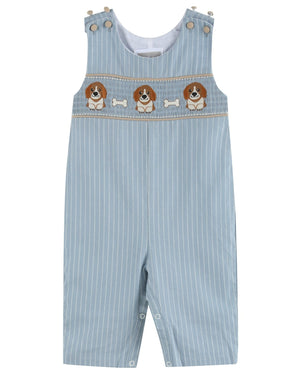 Light Blue Puppy Smocked Longall