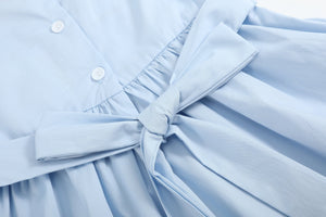 Light Blue USA Flag Smocked Dress