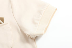 Light Brown Football Pocket Polo Golf Shirt