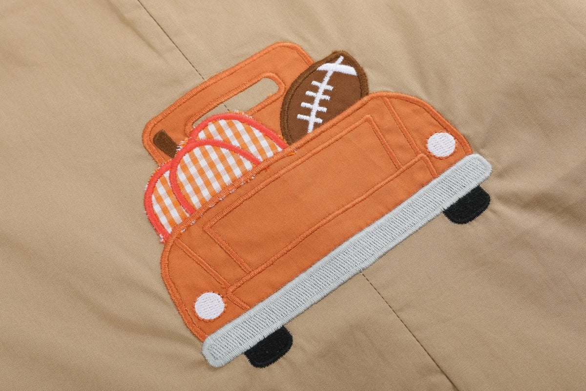 Light Brown Pumpkin Football Truck Longall