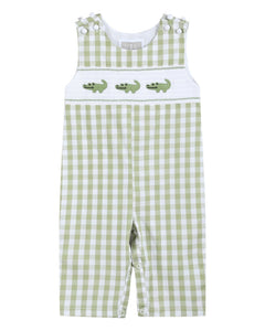 Light Green Alligator Smocked Longall
