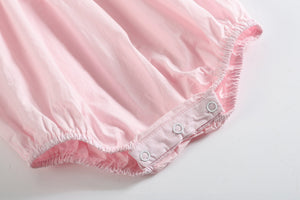 Light Pink Daisy Smocked Ruffle Bubble Romper