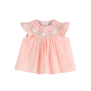 Light Pink Bunny Smocked Top and Bloomer Set