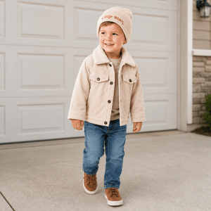 Matching Knit Hats- Little Man- Beige