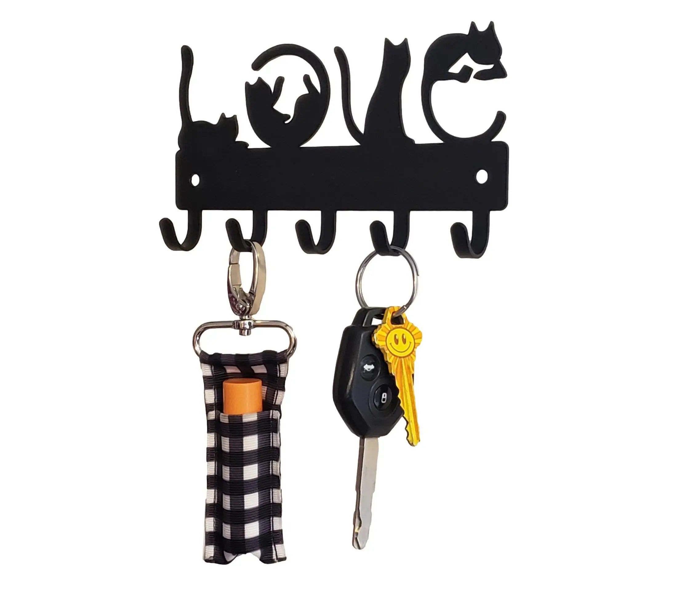 Love Cats Key Holder – Metal Cat Key Rack with 5 Hooks