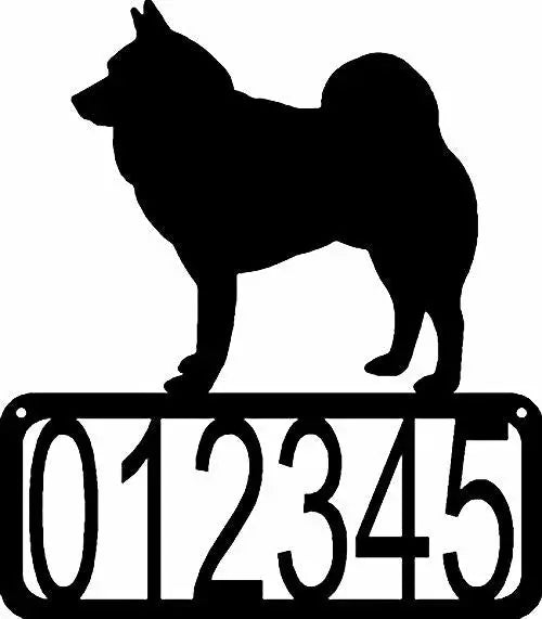 Norwegian Elkhound Dog House Address Sign