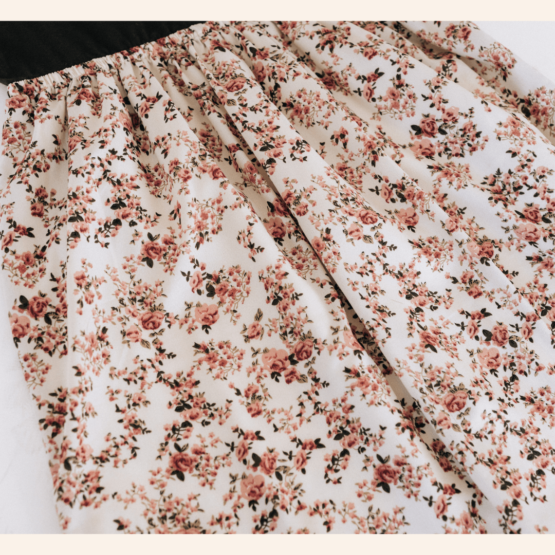 Olive Green Floral Dress - Child