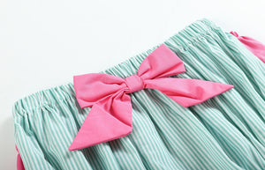 Pink and Green Watermelon Top and Ruffle Bloomer Set
