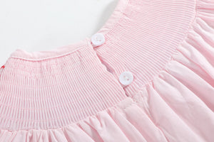 Pink Christmas Smocked Bubble Romper