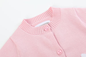 Pink Knit Bunny Cardigan