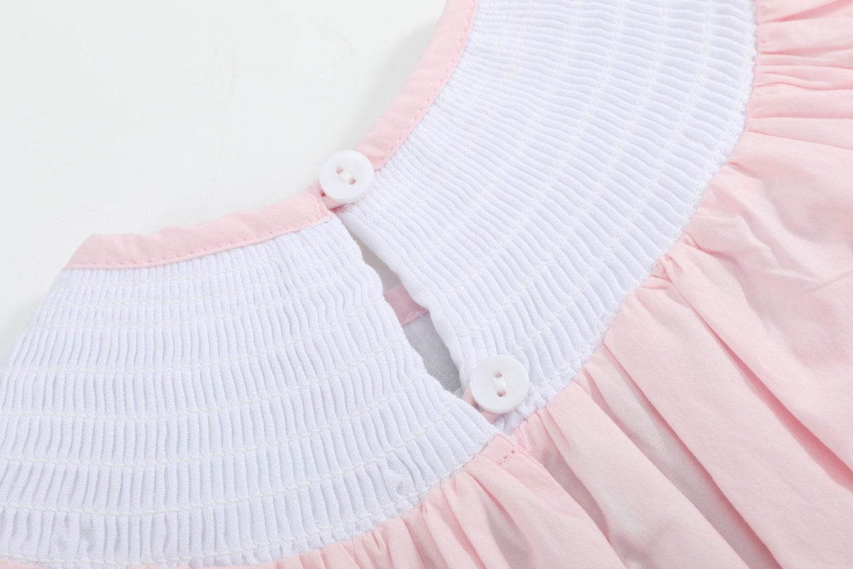 Pink Strawberry Vine Smocked Bubble Romper