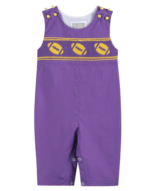 Purple and Gold Football Smocked Longall