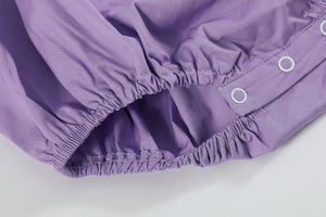 Purple Bunny Smocked Flutter Bubble Romper