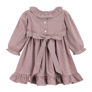 Red and Cream Gingham Farm Smocked Dress