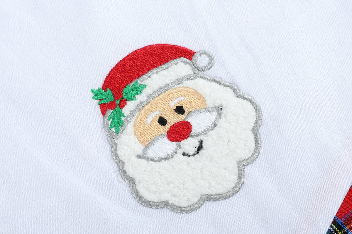 Red Christmas Plaid Santa Yoke Longall