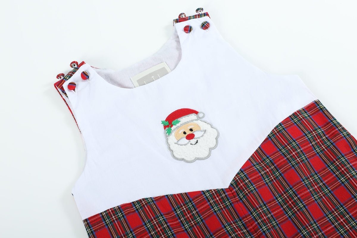 Red Christmas Plaid Santa Yoke Longall