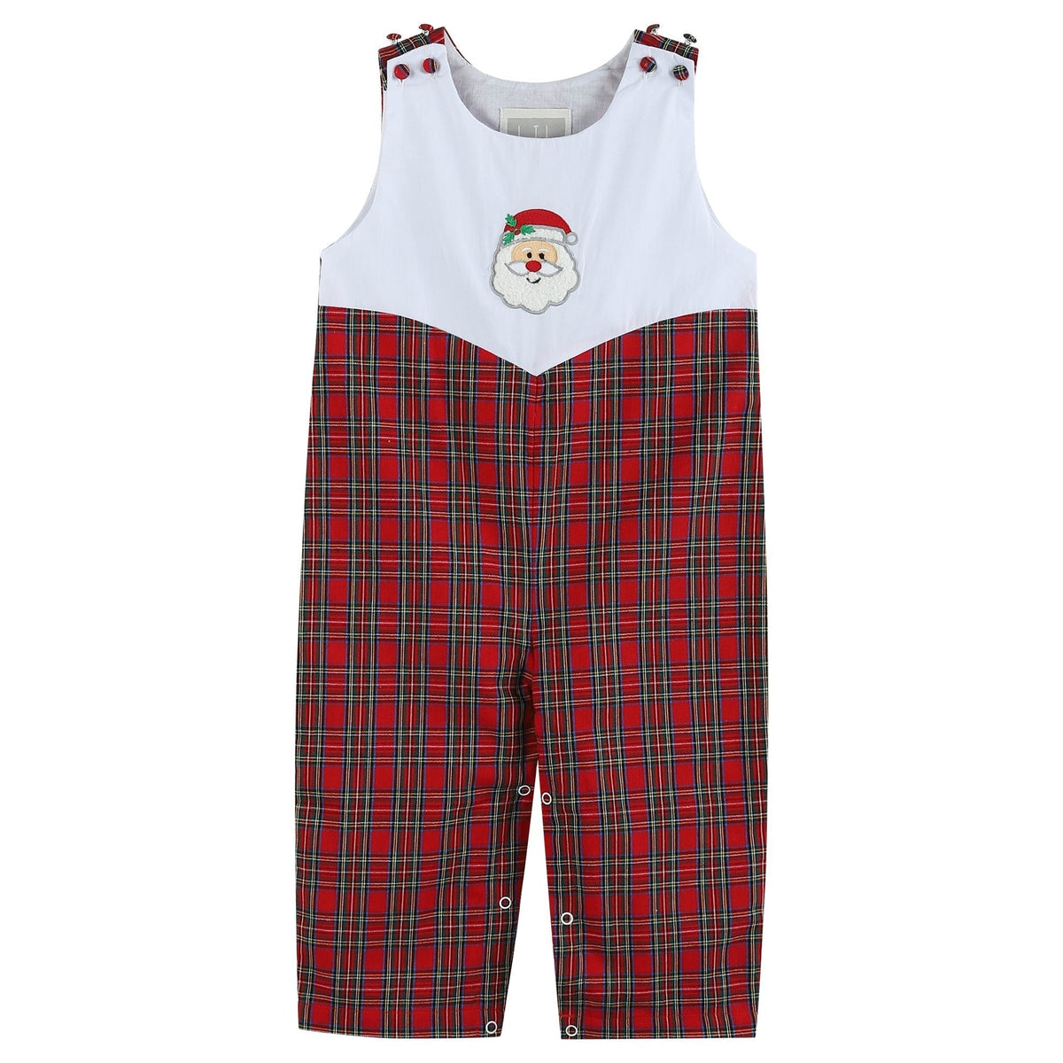 Red Christmas Plaid Santa Yoke Longall