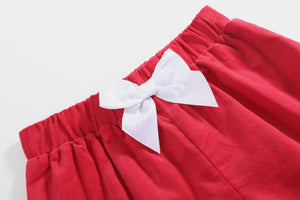Red Corduroy Christmas Smocked Dress and Bloomers