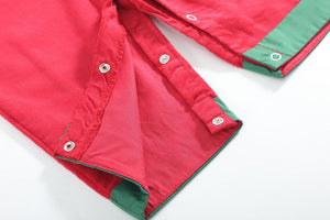 Red Corduroy Christmas Smocked Longall