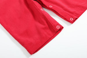 Red Corduroy Mistletoe Smocked Longall