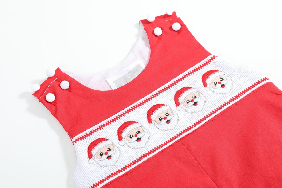 Red Santa Smocked Longall