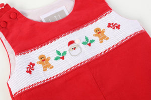 Red Velvet Christmas Smocked Longall