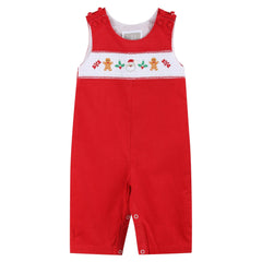 Red Velvet Christmas Smocked Longall