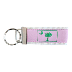 web-keychain-green-palmetto-moon-on-pink