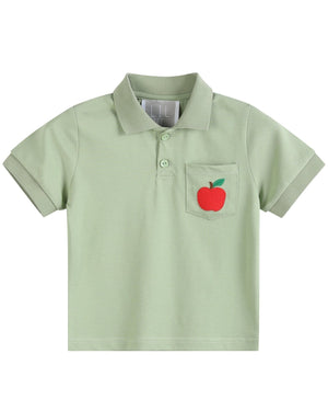 Sage Green Apple Polo Golf Shirt
