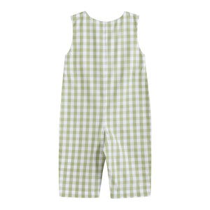 Sage Green Gingham Pumpkin Smocked Longall
