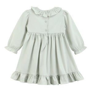 Sage Green Pumpkin Smocked Ruffle Dress