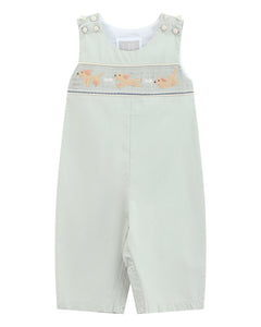 Sage Green Puppy Dog Smocked Longall