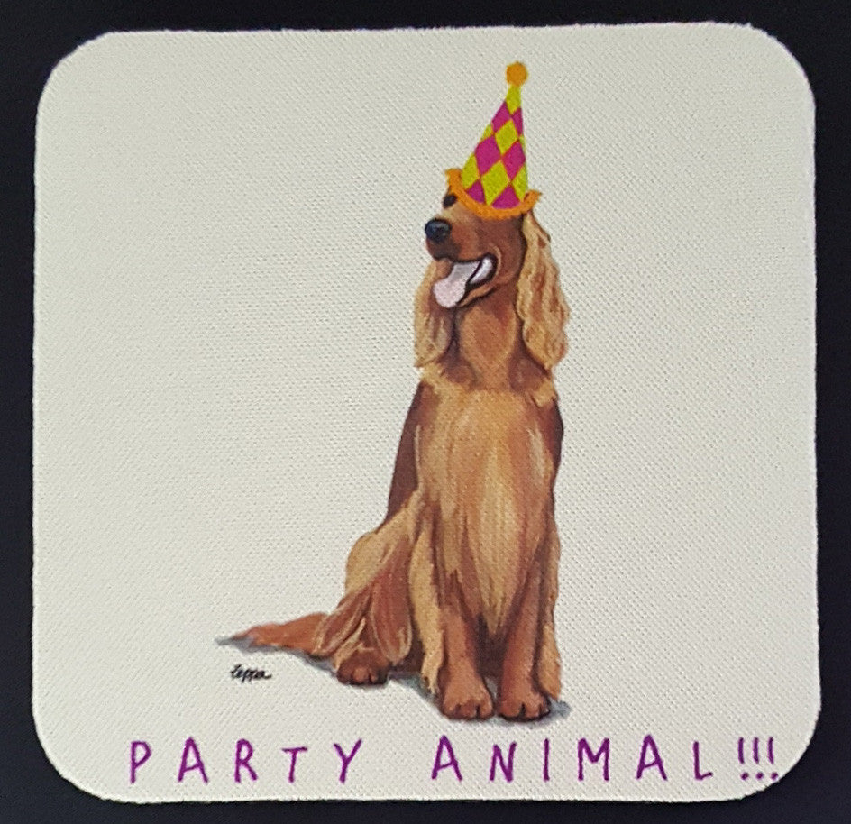 Fur Children Party Animal Coasters - Irish Setter (PC040474)