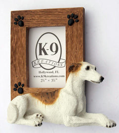 K9 Creation 2.5x2.5 Picture Frame - Greyhound (White/Brindle) (SF21W)
