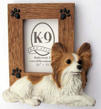 K9 Creation 2.5x2.5 Picture Frame - Papillon (Brown) (SF52BN)