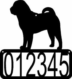 Shar Pei Dog House Address Sign