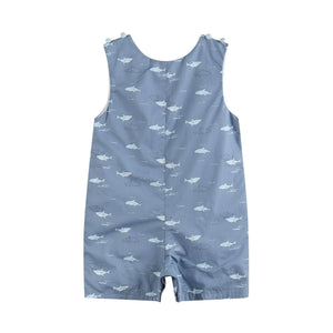 Shark Print Shortalls