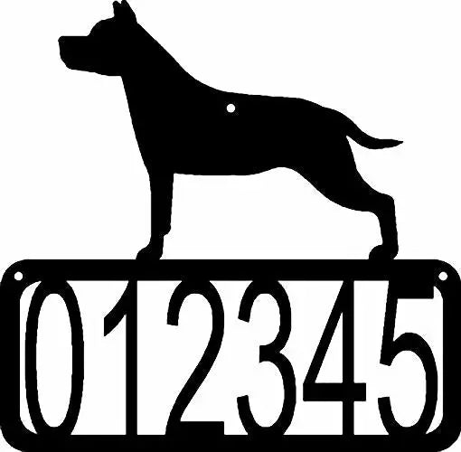 Staffordshire Terrier Dog House Address Sign