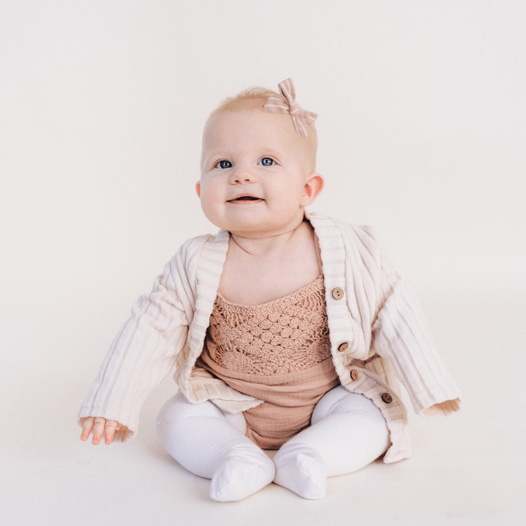 Dusty Rose Crochet Onesie - Infant
