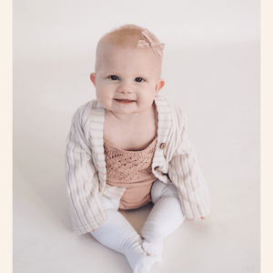 Dusty Rose Crochet Onesie - Infant