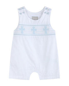 White and Blue Holy Smocked Jon Jon