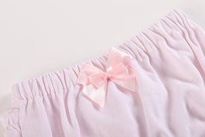 White and Pink Bloomers Knit 2pc Set