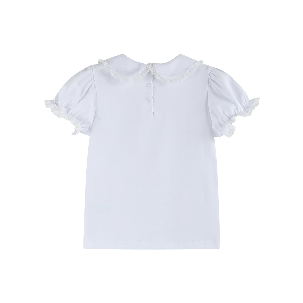 White Collared Lace Sleeve Shirt
