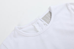 White Cotton Layering Girls Shirt