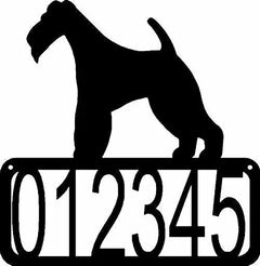 Wire Fox Terrier Dog House Address Sign